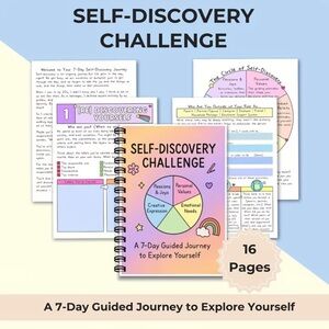 7 day Self-Discovery Challenge Journal NWT guided prompts self care workbook